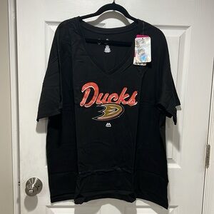 NHL ANAHEIM DUCKS LOGO SHIRT MAJESTIC FANS FASHION SIZE 1X NWT